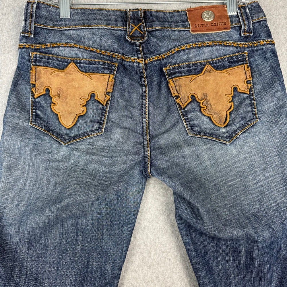 Antik Denim Women's 29 Y2K Western Leather Pocket Straight Jeans 2000s